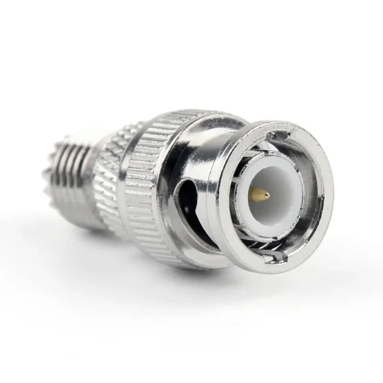 BNC 公頭 + 迷你 UHF 母頭連接射頻同軸轉接器，公頭 + 迷你 UHF