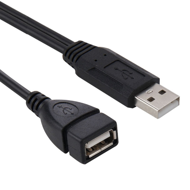 USB 2.0 公頭轉雙 USB 母座轉接線，適用於電腦／筆記型電腦，長度：約 30cm，USB 2.0 AM 轉 2 個 USB 2.0 AF