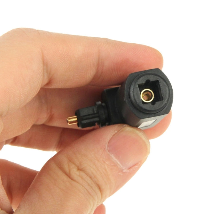 高品質鍍金方形轉方形 90 度直角 TOSLINK 數位音訊轉接器光纖，圓形音訊光纖