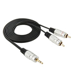 3.5mm 立體聲插頭轉 2 RCA 公頭音訊線，長度：1.5m，2 RCA，長度：1.5m