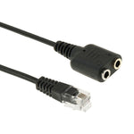 RJ9 公頭轉 2 個 3.5mm 母頭音訊線，長度：20cm，RJ9 公頭轉 2 個 3.5mm 母頭