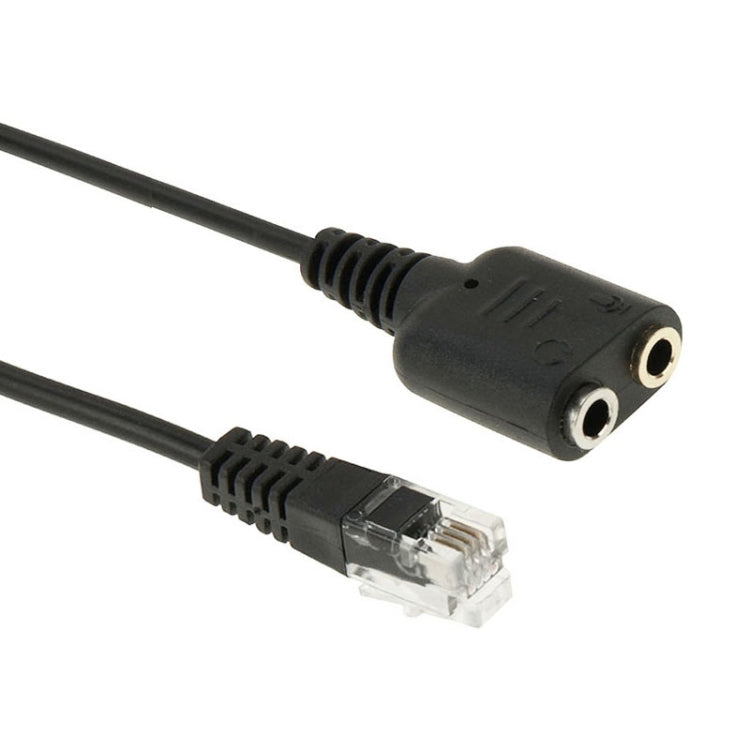 RJ9 公頭轉 2 個 3.5mm 母頭音訊線，長度：20cm，RJ9 公頭轉 2 個 3.5mm 母頭