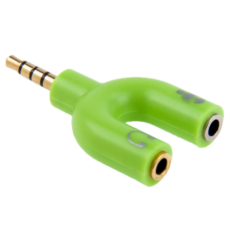 3.5mm 立體聲公頭轉 3.5mm 耳機及麥克風母頭分接器