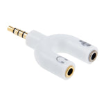3.5mm 立體聲公頭轉 3.5mm 耳機及麥克風母頭分接器