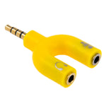 3.5mm 立體聲公頭轉 3.5mm 耳機及麥克風母頭分接器