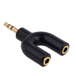 3.5mm 立體聲公頭轉雙 3.5mm 立體聲母頭分接器