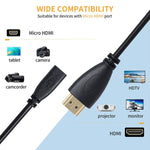 20cm HDMI 公頭轉 Micro HDMI 母頭轉接線，HDMI 轉 Micro HDMI