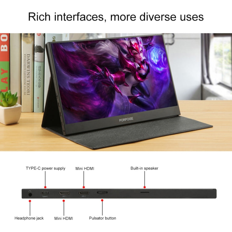 15.6 吋 1080P LED 便攜顯示器，支援 HDR，15.6 吋 1080P