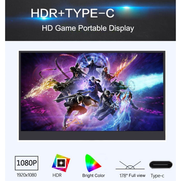 15.6 吋 1080P LED 便攜顯示器，支援 HDR，15.6 吋 1080P