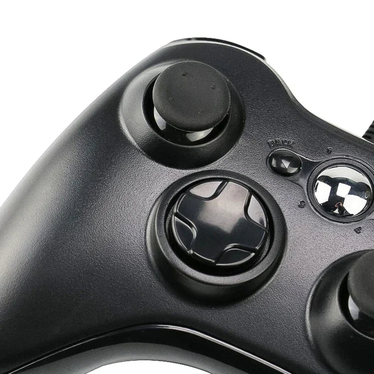 USB 2.0有線控制器遊戲手把，適用於XBOX360，即插即用，線長2.5米，適用於XBOX360，XBOX360（黑色）