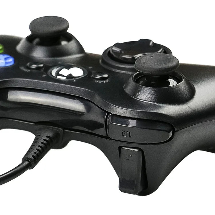 USB 2.0有線控制器遊戲手把，適用於XBOX360，即插即用，線長2.5米，適用於XBOX360，XBOX360（黑色）