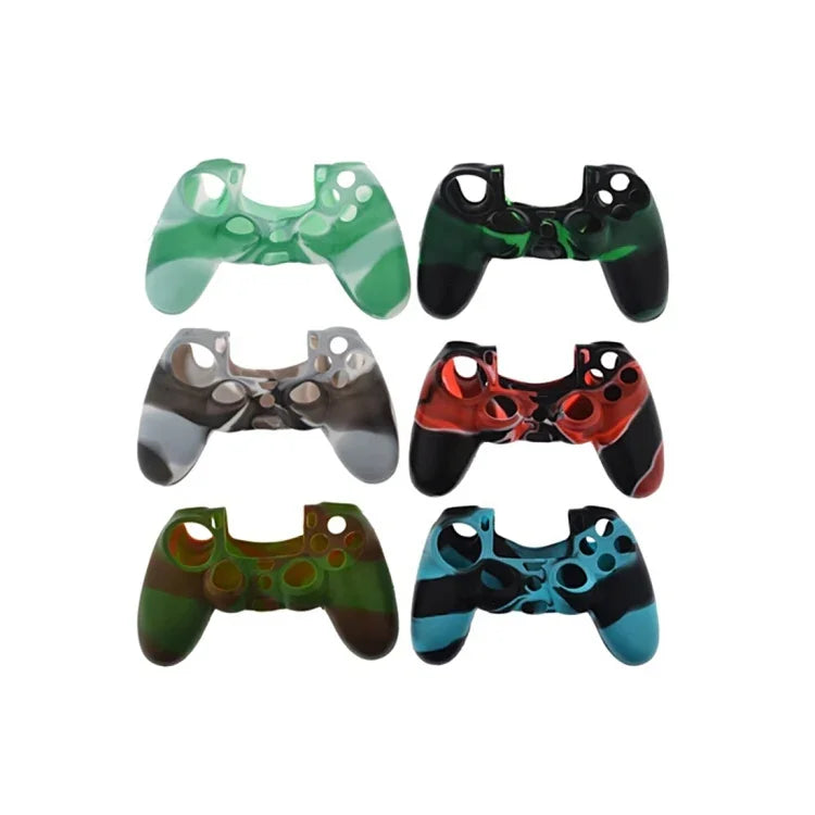 PS4 控制器迷彩矽膠保護殼，隨機色彩出貨，FS-03