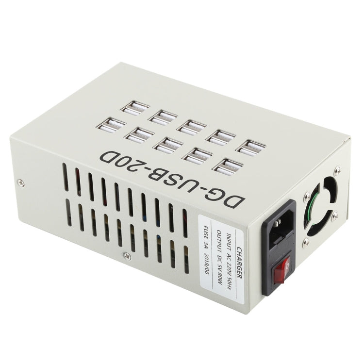 60W 12A 20 USB 埠快速充電站旅行桌面充電器電源適配器