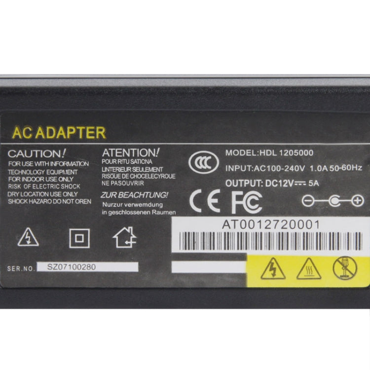 美國插頭 12V 5A / 16 路 DVR 交流電源適配器，輸出端子：5.5 x 2.5mm，英國插頭 12V 5A，美國插頭 12V 5A，歐洲插頭 12V 5A，澳洲插頭 12V 5A