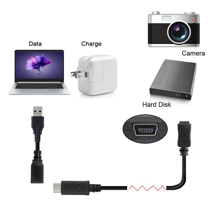 CY-201 USB 3.1 Type-C 公頭轉 Micro USB 2.0 母頭線，適用 Nokia N1，線長：20cm