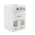 通用美規 / 歐規 / 澳規 / 英規旅行交流電源轉接插頭，帶 USB 充電插座，帶 USB 埠
