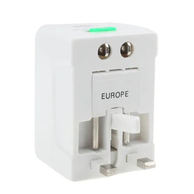 通用美規 / 歐規 / 澳規 / 英規旅行交流電源轉接插頭，帶 USB 充電插座，帶 USB 埠