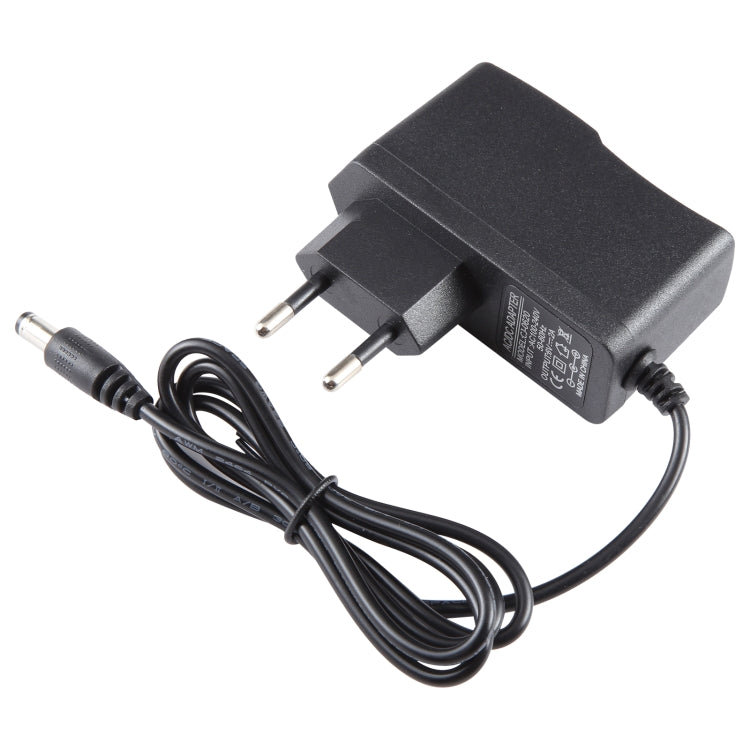 歐盟插頭交流100-240V轉直流6V 2A電源適配器，接頭：5.5 x 2.1毫米，線長：1.1米，歐盟插頭直流6V 2A