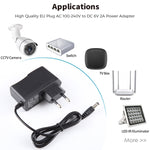歐盟插頭交流100-240V轉直流6V 2A電源適配器，接頭：5.5 x 2.1毫米，線長：1.1米，歐盟插頭直流6V 2A
