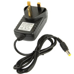 高品質英國插頭交流100-240V轉直流9V 2A電源適配器，接頭：5.5 x 2.1毫米，線長：1米，英國插頭直流9V 2A