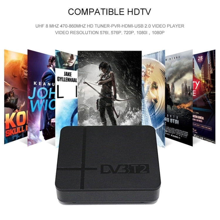 迷你地面接收器高清 DVB-T2 機上盒，支援 USB / HDMI / MPEG4 / H.264