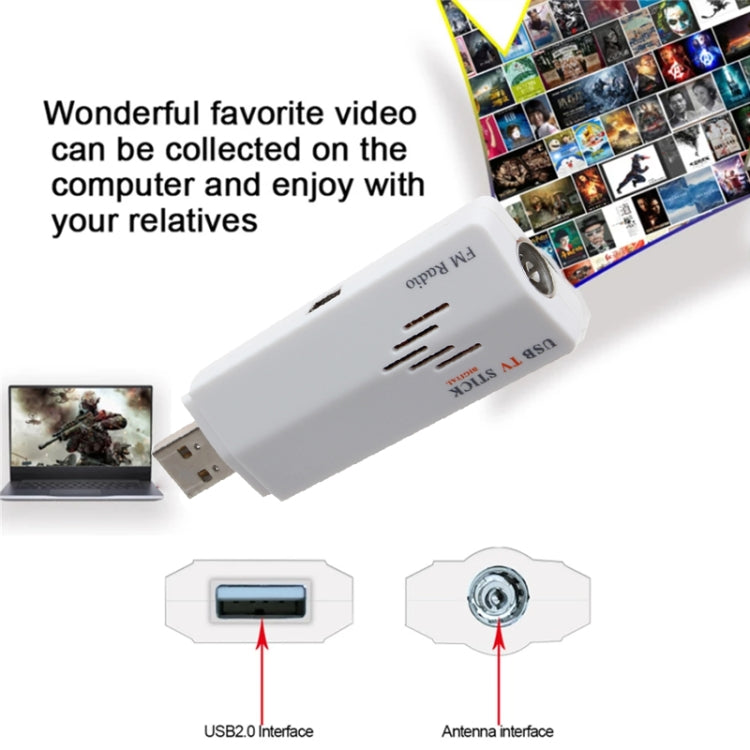 USB 類比電視棒，在您的電腦上觀看類比電視，帶 AV IN，適用全球，電視棒