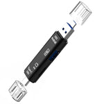D-188 3 合 1 TF & USB 轉 Micro USB & Type-C 讀卡器 OTG 轉接器連接器
