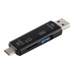 D-188 3 合 1 TF & USB 轉 Micro USB & Type-C 讀卡器 OTG 轉接器連接器