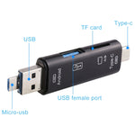 D-188 3 合 1 TF & USB 轉 Micro USB & Type-C 讀卡器 OTG 轉接器連接器