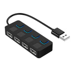 4埠USB 2.0集線器 帶4個開關，4埠帶4個開關（黑色），4埠帶4個開關（白色）