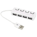 4埠USB 2.0集線器 帶4個開關，4埠帶4個開關（黑色），4埠帶4個開關（白色）