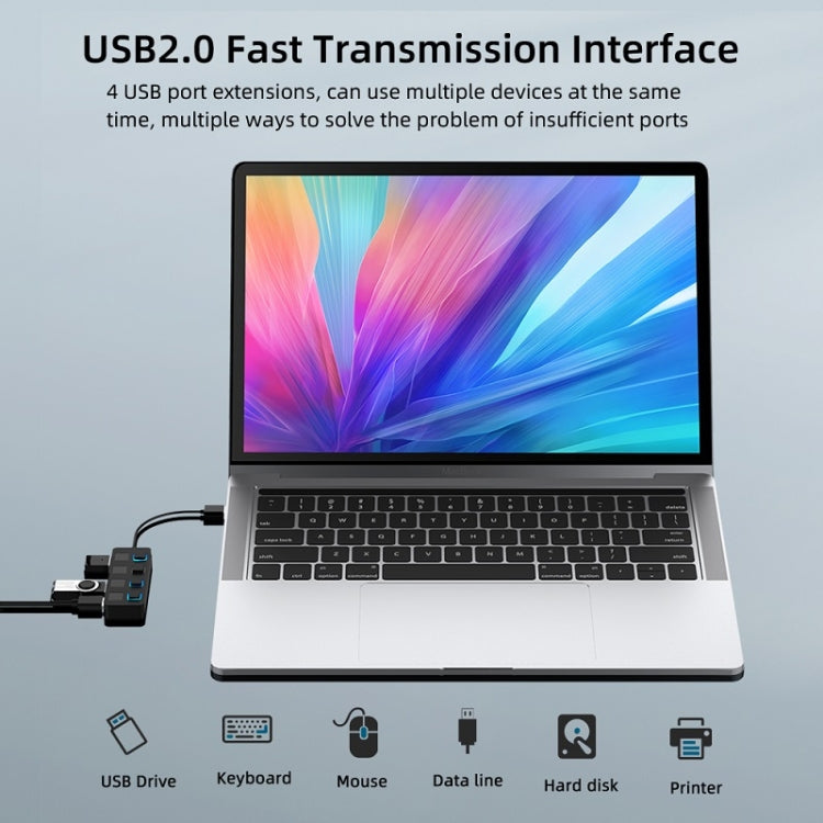 4埠USB 2.0集線器 帶4個開關，4埠帶4個開關（黑色），4埠帶4個開關（白色）