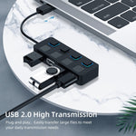 4埠USB 2.0集線器 帶4個開關，4埠帶4個開關（黑色），4埠帶4個開關（白色）