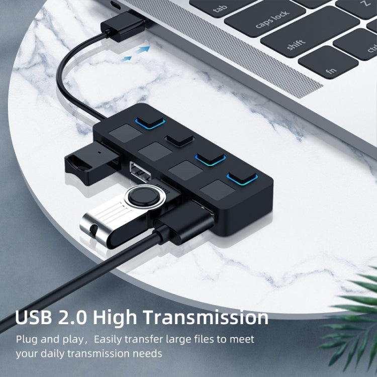 4埠USB 2.0集線器 帶4個開關，4埠帶4個開關（黑色），4埠帶4個開關（白色）