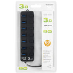 7 埠 USB 3.0 集線器，每個資料傳輸埠獨立開關，7 埠（黑色）