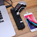 7 埠 USB 3.0 集線器，每個資料傳輸埠獨立開關，7 埠（黑色）