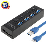 4埠USB 3.0集線器，超高速5Gbps，即插即用，支援1TB，4埠（黑色），4埠（白色）