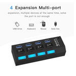 4埠USB 3.0集線器，超高速5Gbps，即插即用，支援1TB，4埠（黑色），4埠（白色）