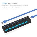 7 埠 USB 3.0 集線器，超高速 5Gbps，即插即用，支援 1TB，7 埠（黑色）、7 埠（白色）