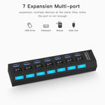 7 埠 USB 3.0 集線器，超高速 5Gbps，即插即用，支援 1TB，7 埠（黑色）、7 埠（白色）