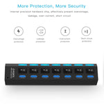 7 埠 USB 3.0 集線器，超高速 5Gbps，即插即用，支援 1TB，7 埠（黑色）、7 埠（白色）