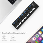 7 埠 USB 3.0 集線器，超高速 5Gbps，即插即用，支援 1TB，7 埠（黑色）、7 埠（白色）