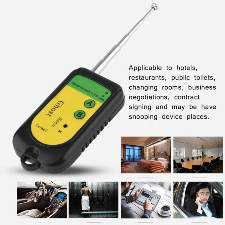 幽靈偵測器訊號竊聽器射頻偵測器尋找器掃描器監控檢查器 針孔監視攝影機無線裝置，幽靈偵測器