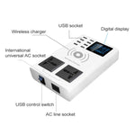 YC-CDA10W 10W 多埠 USB 智能數字顯示快速充電無線充電器，英國插頭，SAS1048A、SAS1048B、SAS1048C
