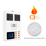 YC-CDA10W 10W 多埠 USB 智能數字顯示快速充電無線充電器，英國插頭，SAS1048A、SAS1048B、SAS1048C