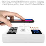 YC-CDA10W 10W 多埠 USB 智能數字顯示快速充電無線充電器，英國插頭，SAS1048A、SAS1048B、SAS1048C