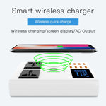 YC-CDA10W 10W 多埠 USB 智能數字顯示快速充電無線充電器，英國插頭，SAS1048A、SAS1048B、SAS1048C