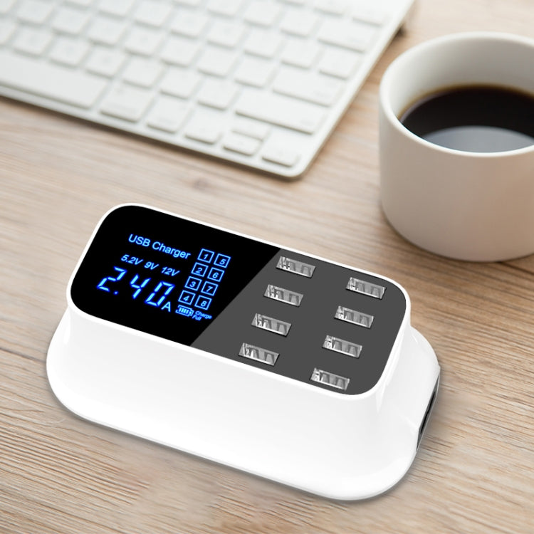 YC-CDA19A 8 埠 USB 多功能 40W 智能數字顯示快速充電座，英國插頭，SAS1049A、SAS1049B、SAS1049C