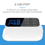 YC-CDA19A 8 埠 USB 多功能 40W 智能數字顯示快速充電座，英國插頭，SAS1049A、SAS1049B、SAS1049C