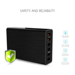 VEDFUN TurboCube D620 六埠快速充電 3.0 + SDDC 技術 USB 充電器，歐規/美規/英規插頭